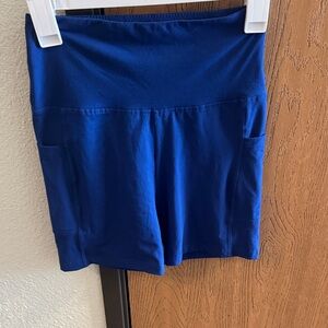 Women's Blue High-Waisted Shorts
